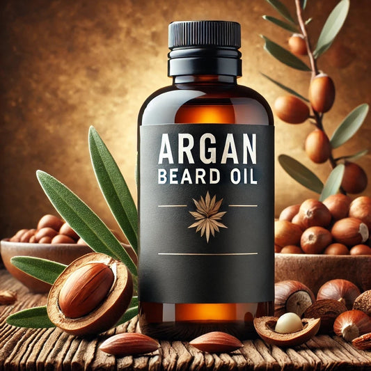 a picture of argan oil surrounded by its natural ingredients
