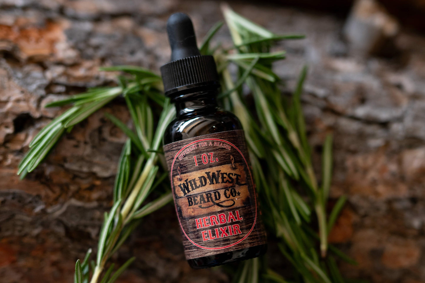 a picture of Herbal Elixir Natural Beard oil with rosemary