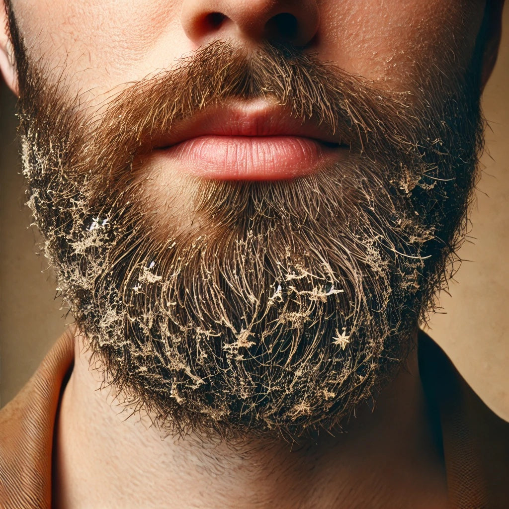 a beard with really bad dandruff