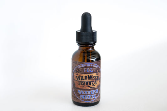 a picture of Western breeze natural beard oil on a clean white background